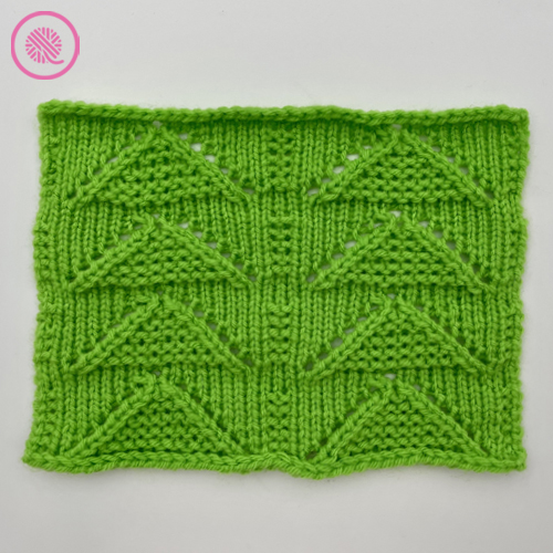 Loom Knit Garter Inverted V Eyelets Square finished
