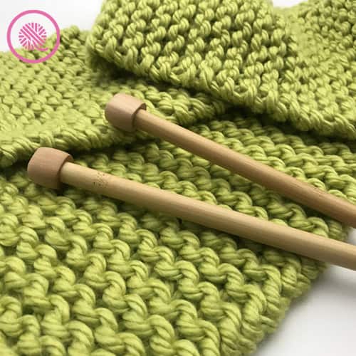 closeup of garter stitch

