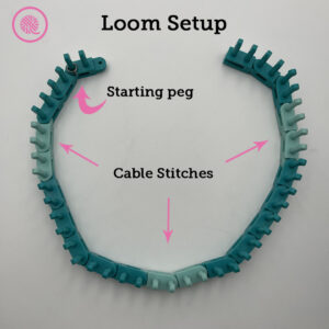 ROPE CABLE COWL LOOM SETUP