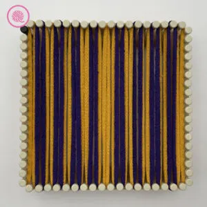 Diverging Corners Potholder loom warp setup