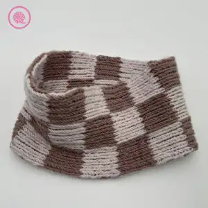loom double knit checkerboard cowl