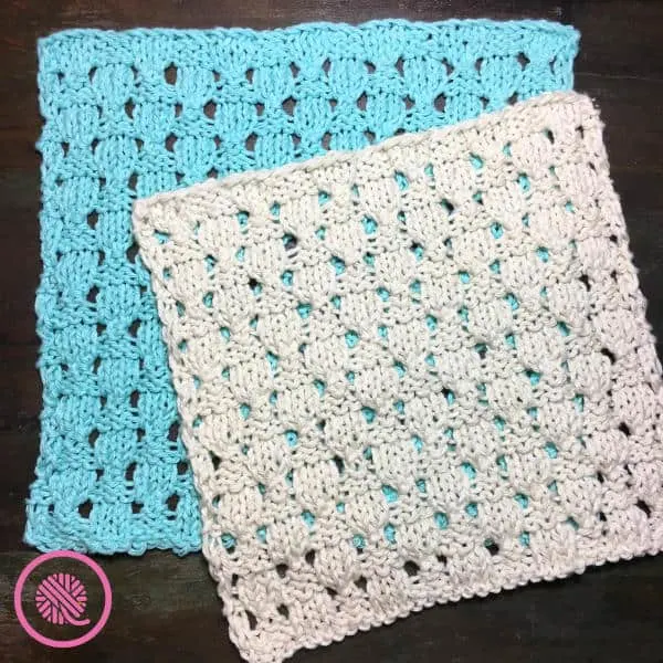 loom knit dewdrop washcloth