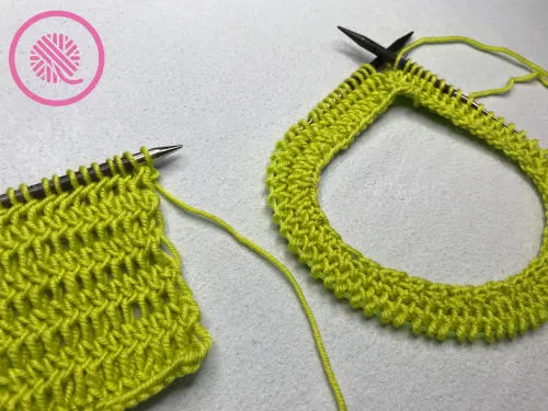 Diamond Lace Stitch flat panel and in the round