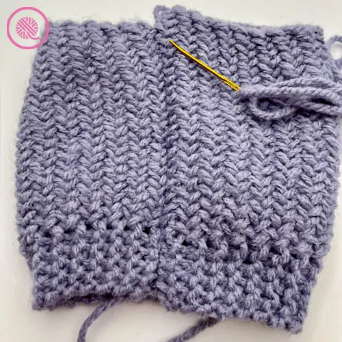 seaming hat in progress