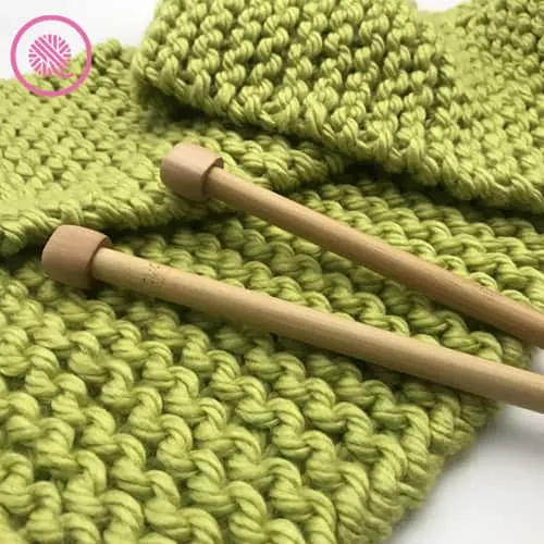 closeup of garter stitch