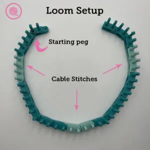 ROPE CABLE COWL LOOM SETUP