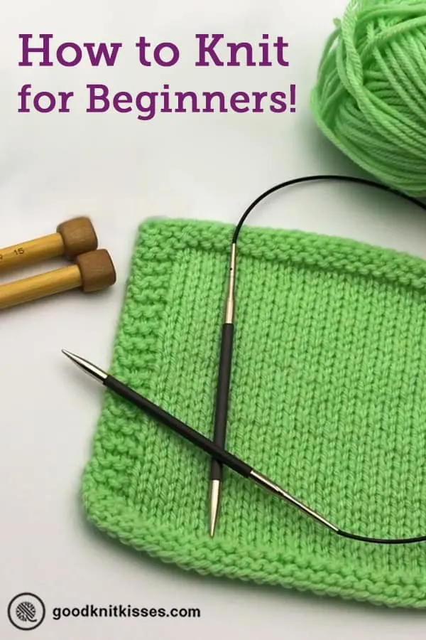 how to knit for beginners overview pin image