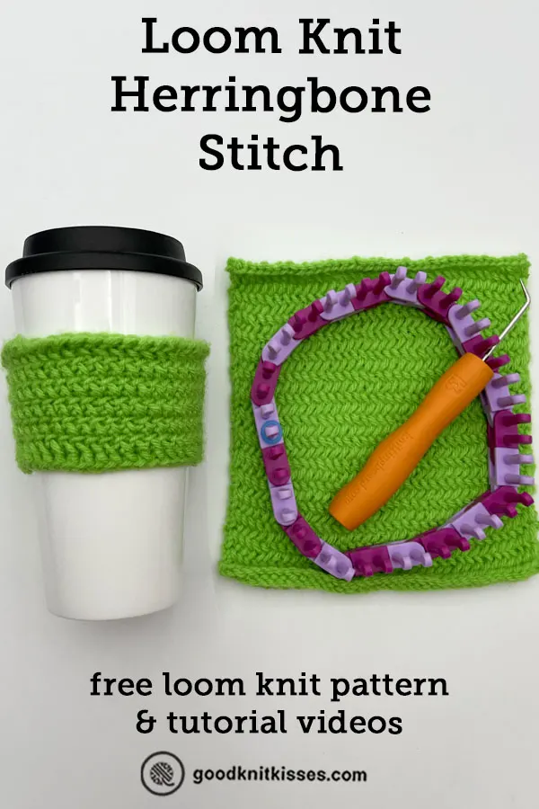 loom knit herringbone stitch pin image